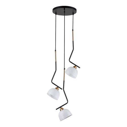 Светильник подвесной Attimo V000155 Indigo белый 3 лампы, основание чёрное в стиле модерн каскад