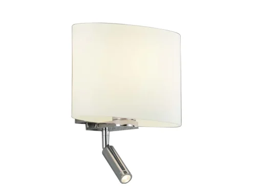 Бра с выключателем 14361/A white shade Newport белый на 1 лампа, основание хром в стиле американский современный для чтения