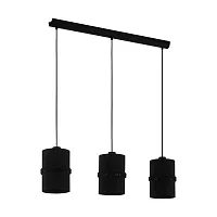 Светильник подвесной Paraguaio 390034 Eglo чёрный 3 лампы, основание чёрное в стиле современный 