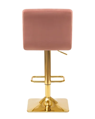 Стул барный 5016-LM GOLDIE,  цвет сиденья пудрово-розовый (MJ9-32), цвет основания золото Dobrin, розовый/велюр, ножки/металл/золотой, размеры - 940*1150***420*520 фото 5