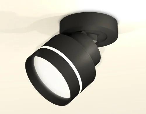 Светильник накладной XM8102025 Ambrella light белый 1 лампа, основание чёрное в стиле хай-тек круглый фото 2