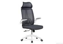 Компьютерное кресло Lokus dark gray 15633 Woodville, серый/сетка, ножки/пластик/белый, размеры - *1210***660*650