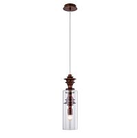 Светильник подвесной BEAM SP1 Crystal Lux прозрачный 1 лампа, основание коричневое в стиле современный 