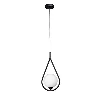 Светильник подвесной V2933-1/1S Vitaluce белый 1 лампа, основание чёрное в стиле арт-деко 