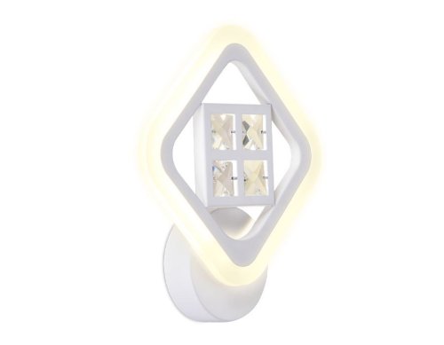 Бра LED Ice FA284 Ambrella light белый на 1 лампа, основание белое в стиле хай-тек современный квадраты