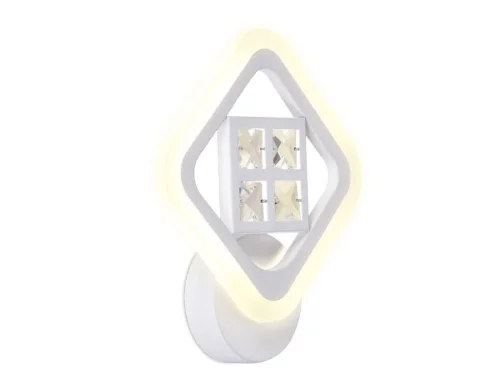 Бра LED Ice FA284 Ambrella light белый на 1 лампа, основание белое в стиле хай-тек современный квадраты