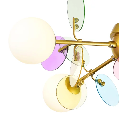 Люстра потолочная Vola SLE2502-202-04 Evoluce белая на 4 лампы, основание разноцветное золотое в стиле современный  фото 3