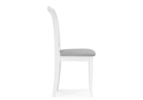 Деревянный стул Фрезино серый велюр / белый 515972 Woodville, серый/велюр, ножки/массив бука/белый, размеры - ****400*500 фото 3