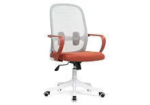 Компьютерное кресло Bust gray / red / white 15797 Woodville, серый красный/ткань, ножки/пластик/белый, размеры - *1110***600*600