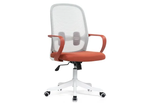 Компьютерное кресло Bust gray / red / white 15797 Woodville, серый красный/ткань, ножки/пластик/белый, размеры - *1110***600*600