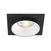Светильник точечный CLT 044C1 WH-BL-BL Crystal Lux белый на 1 лампу, основание чёрное в стиле современный квадратный