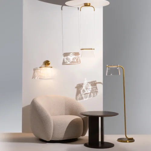 Светильник подвесной LED Cabaret MOD170PL-L8BS3K Maytoni прозрачный на 1 лампу, основание латунь в стиле современный арт-деко фото 5