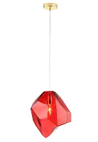 Светильник подвесной NUESTRO SP1 GOLD/RED Crystal Lux красный 1 лампа, основание золотое в стиле современный выдувное