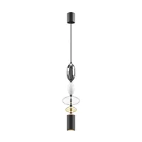 Светильник подвесной Monochrome MOD071PL-L8B3K3 Maytoni прозрачный чёрный 1 лампа, основание чёрное в стиле современный арт-деко выдувное