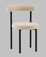 Стул обеденный Флорео букле бежевый УТ000041337 Stool Group, бежевый/букле, ножки/металл/чёрный, размеры - *****