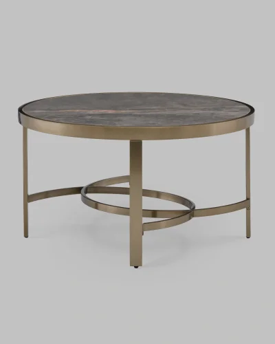 Журнальный столик Адриана 80*80, серая керамика, сталь шампань УТ000041496 Stool Group столешница серая из мрамор