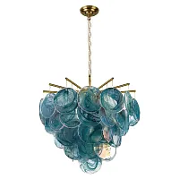 Люстра подвесная Лолли / Lolly 10492/600 Blue LOFT IT синяя на 6 ламп, основание бронзовое в стиле современный Люстра подвесная Лолли / Lolly 10492/600 Blue LOFT IT синяя на 6 ламп, основание бронзовое в стиле современный