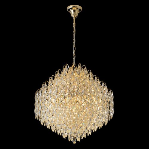 Люстра подвесная HEDONIST SP16 Crystal Lux золотая на 16 ламп, основание золотое в стиле классический флористика фото 4