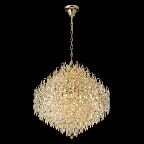 Люстра подвесная HEDONIST SP16 Crystal Lux золотая на 16 ламп, основание золотое в стиле классический флористика фото 4
