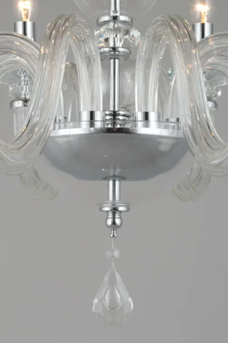 Люстра подвесная Scalea OML-89303-08 Omnilux без плафона на 8 ламп, основание хром прозрачное в стиле классический  фото 4