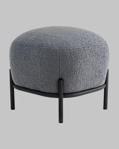 Пуф Стоун букле Fluffy темно-серый УТ000040880 Stool Group на 1 , основание в стиле современный фото 2