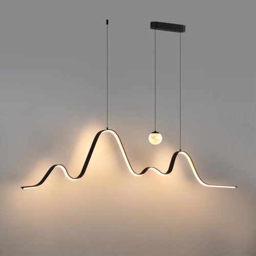 Светильник подвесной LED Moonlight 7181/37L Odeon Light белый на 2 лампы, основание чёрное в стиле хай-тек линейный фото 4