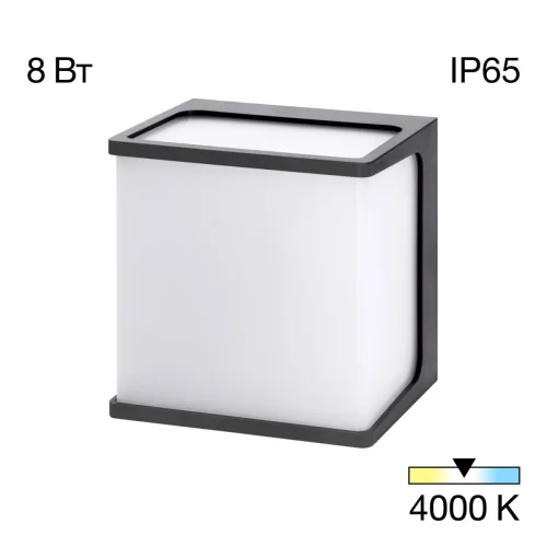 Настенный светильник уличный LED Domus CLU0801 Citilux уличный IP65 чёрный на 1 лампу, плафон белый в стиле современный хай-тек LED