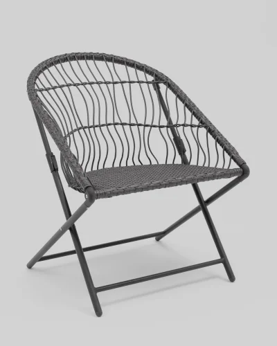 Комплект складной мебели для сада Soley, тёмно-серый УТ000039923 Stool Group на 1 , основание в стиле кантри раскладной фото 7