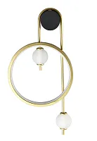 Бра LED RODRIGO AP20W LED BLACK/GOLD Crystal Lux белый 1 лампа, основание золотое чёрное в стиле современный кольца