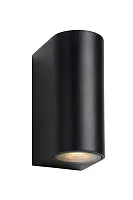 Настенный светильник Zora-Led 22861/10/30 Lucide уличный IP44 чёрный 2 лампы, плафон чёрный в стиле модерн GU10