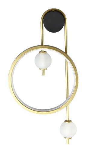 Бра LED RODRIGO AP20W LED BLACK/GOLD Crystal Lux белый на 1 лампа, основание золотое чёрное в стиле современный кольца