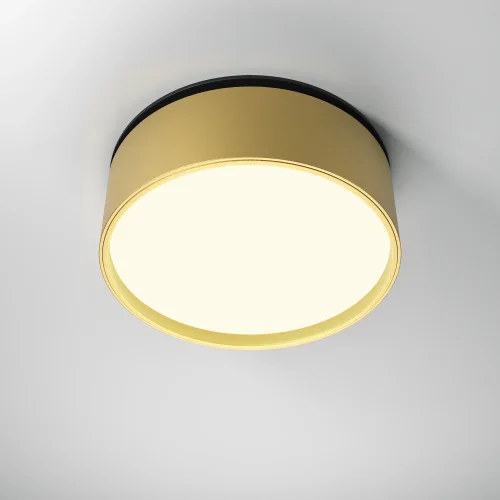 Светильник точечный LED Onda DL024-18W3K-BMG Maytoni матовый золото на 1 лампу, основание чёрное в стиле современный хай-тек круглый фото 4