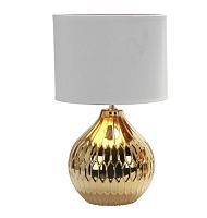 Настольная лампа Abbadia OML-16204-01 Omnilux белая 1 лампа, основание золотое стекло металл в стиле современный 