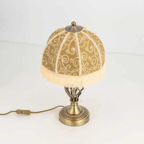 Настольная лампа Базель CL407804 Citilux бежевая 1 лампа, основание бронзовое металл в стиле классический кантри  фото 3