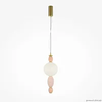 Светильник подвесной LED Adore MOD297PL-L12BS3K Maytoni белый разноцветный 1 лампа, основание латунь в стиле современный арт-деко выдувное шар