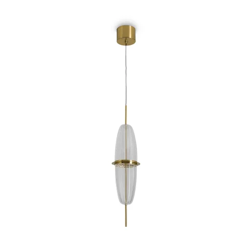 Светильник подвесной LED Whisper FR6184PL-L8BS Freya прозрачный на 1 лампу, основание латунь в стиле хай-тек современный фото 2