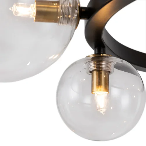 Люстра подвесная Vincent A7790SP-10BK Arte Lamp прозрачная на 10 ламп, основание чёрное в стиле современный шар фото 3