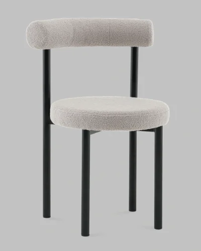 Стул обеденный Флорео букле светло-серый УТ000041336 Stool Group, серый/букле, ножки/металл/чёрный, размеры - ***** фото 2