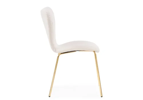 Стул на металлокаркасе Solo white / gold 15598 Woodville, белый/букле, ножки/металл/золотой, размеры - ****520*550 фото 4