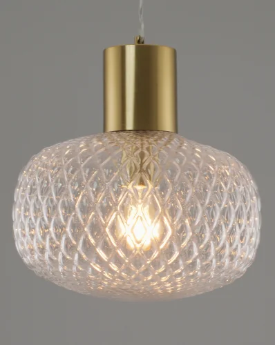 Светильник подвесной Sunset V10922-P Moderli прозрачный 1 лампа, основание золотое в стиле современный выдувное фото 3