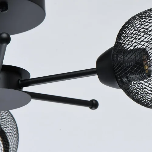 Люстра потолочная Вита 220011903 DeMarkt чёрная на 3 лампы, основание чёрное в стиле современный  фото 7