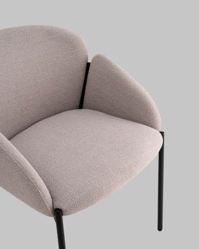 Стул обеденный Melia, светло-серый УТ000039553 Stool Group, серый/букле, ножки/металл/чёрный, размеры - *770**** фото 7