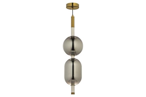 Светильник подвесной LED Canzo L 1.P1 CL Arti Lampadari серый 1 лампа, основание золотое в стиле арт-деко современный 