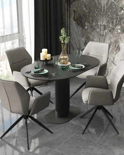 Стол обеденный Mystery 130*80 черный, столешница УТ000039508 Stool Group столешница чёрная из мдф фото 2