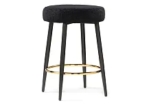 Барный стул Plato black fabric 15420 Woodville, чёрный/букле, ножки/металл/чёрный, размеры - ****430*430