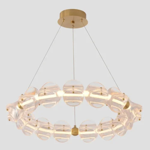 Люстра подвесная ЛЕД RICH SP38W LED Crystal Lux прозрачная на 1 лампу, основание латунь в стиле американский фото 4