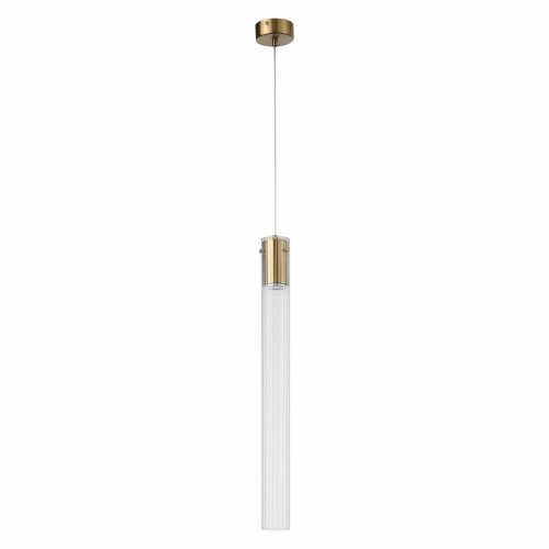 Светильник подвесной Terni SL1229.313.01 ST-Luce прозрачный 1 лампа, основание латунь в стиле современный трубочки фото 2