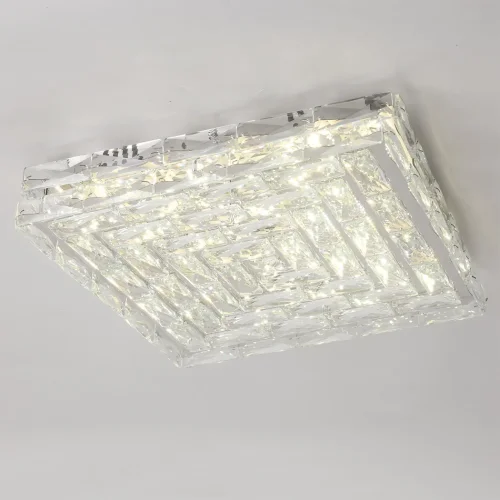 Люстра потолочная LED LSP-7212 Lussole прозрачная на 1 лампа, основание хром в стиле современный квадраты