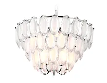 Люстра подвесная TR5177 Ambrella light прозрачная белая на 10 ламп, основание хром в стиле классика модерн 