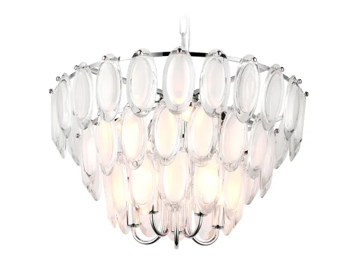 Люстра подвесная TR5177 Ambrella light белая прозрачная на 10 ламп, основание хром в стиле классический современный 